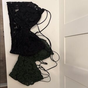 Victoria's Secret Black and Green Lace Bras